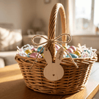 Personalised Easter Bunny Name Tag – Custom Wood or Acrylic Basket Label - Make It Personal Gift Co