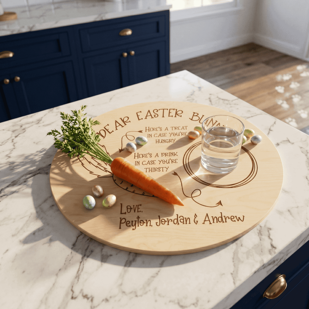 Personalised Easter Bunny Treat Tray | Custom Timber or Acrylic Snack Board - Make It Personal Gift Co