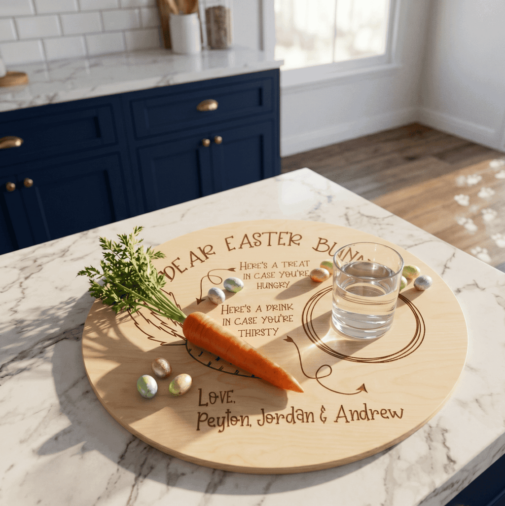 Personalised Easter Bunny Treat Tray | Custom Timber or Acrylic Snack Board - Make It Personal Gift Co