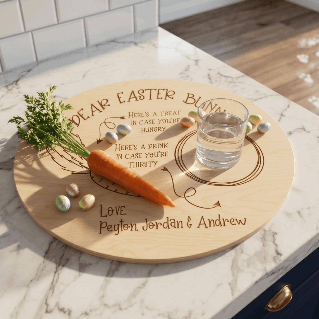 Personalised Easter Bunny Treat Tray | Custom Timber or Acrylic Snack Board - Make It Personal Gift Co