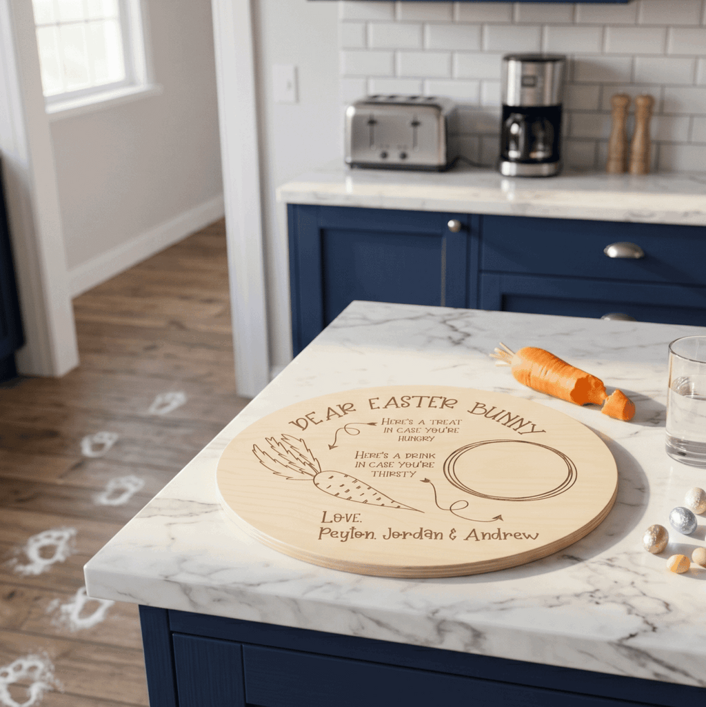 Personalised Easter Bunny Treat Tray | Custom Timber or Acrylic Snack Board - Make It Personal Gift Co