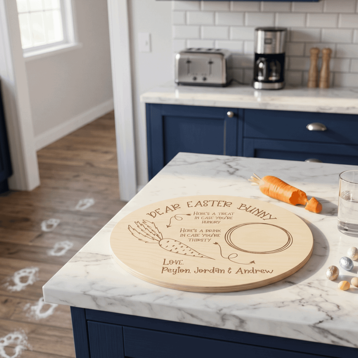 Personalised Easter Bunny Treat Tray | Custom Timber or Acrylic Snack Board - Make It Personal Gift Co