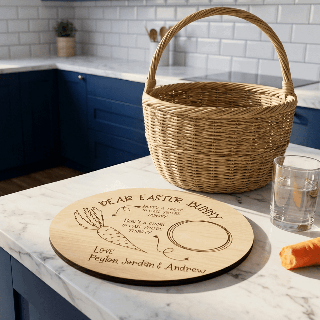 Personalised Easter Bunny Treat Tray | Custom Timber or Acrylic Snack Board - Make It Personal Gift Co