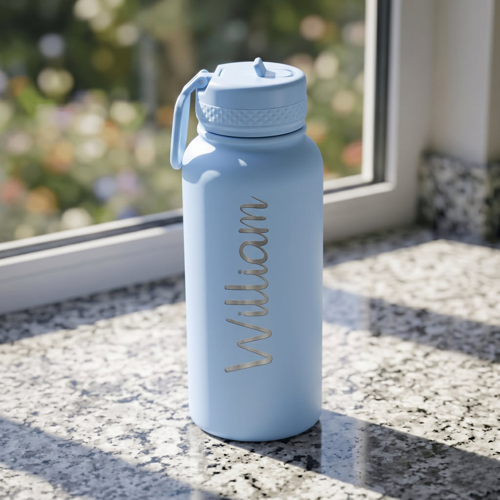 Personalised Engraved 950ml Name Matte Insulated Steel Drink Bottle