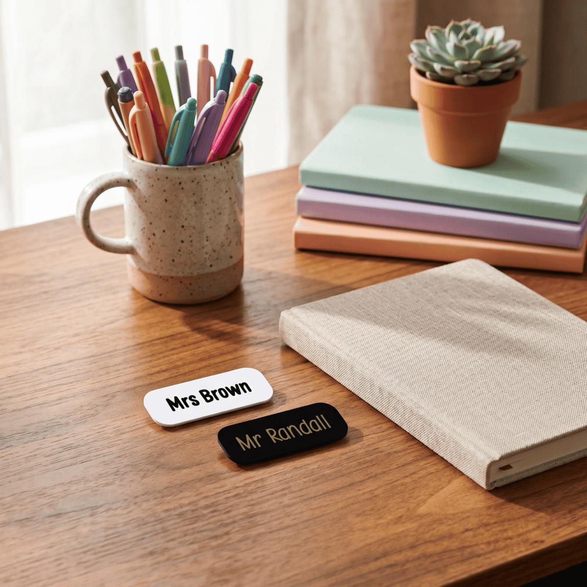Personalised Engraved Acrylic or Wood Name Badge - Make It Personal Gift Co
