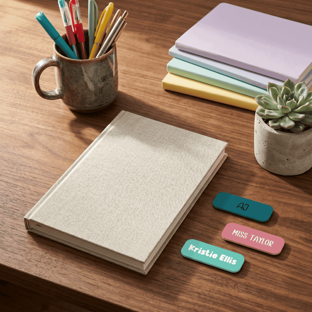 Personalised Engraved Acrylic or Wood Name Badge - Make It Personal Gift Co