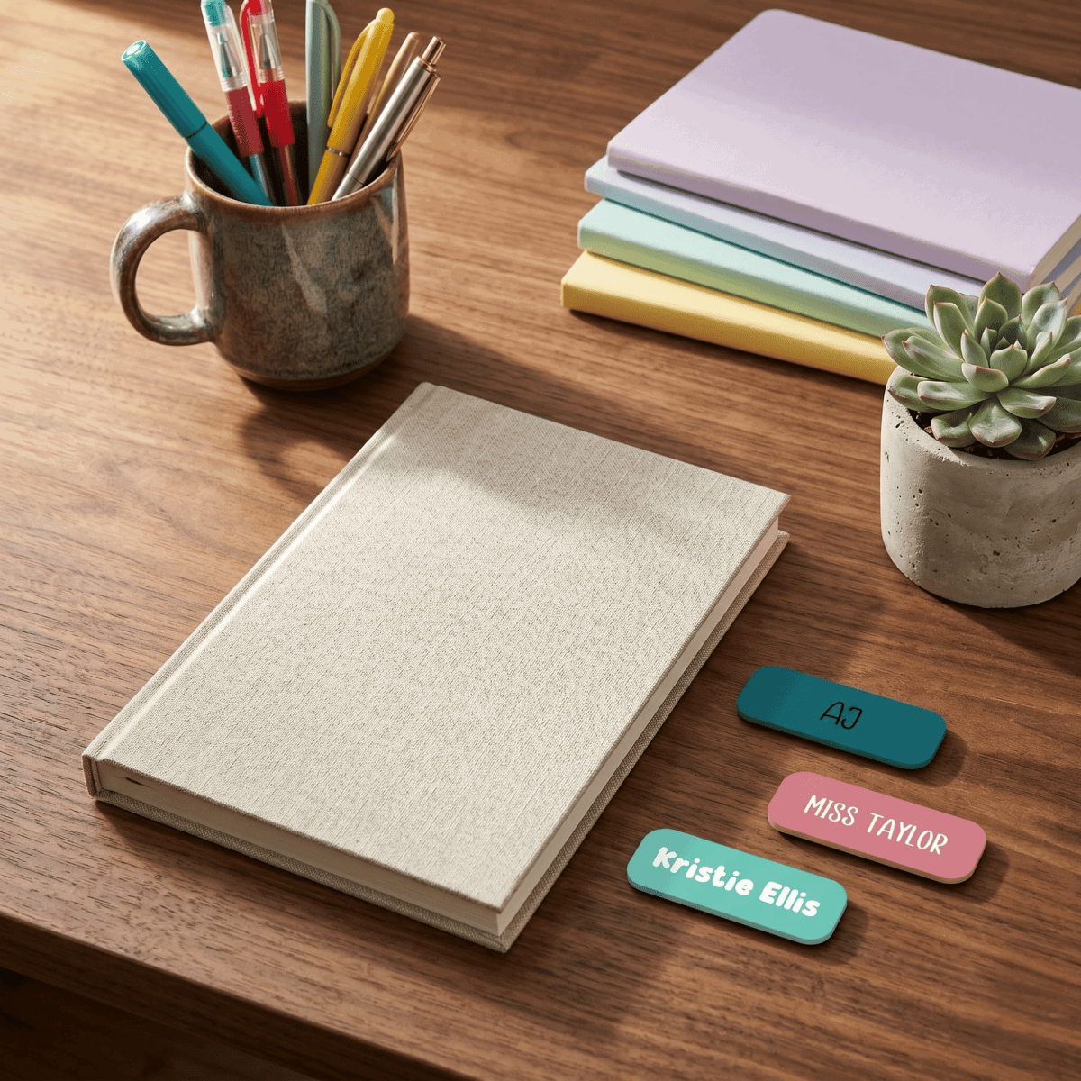 Personalised Engraved Acrylic or Wood Name Badge - Make It Personal Gift Co