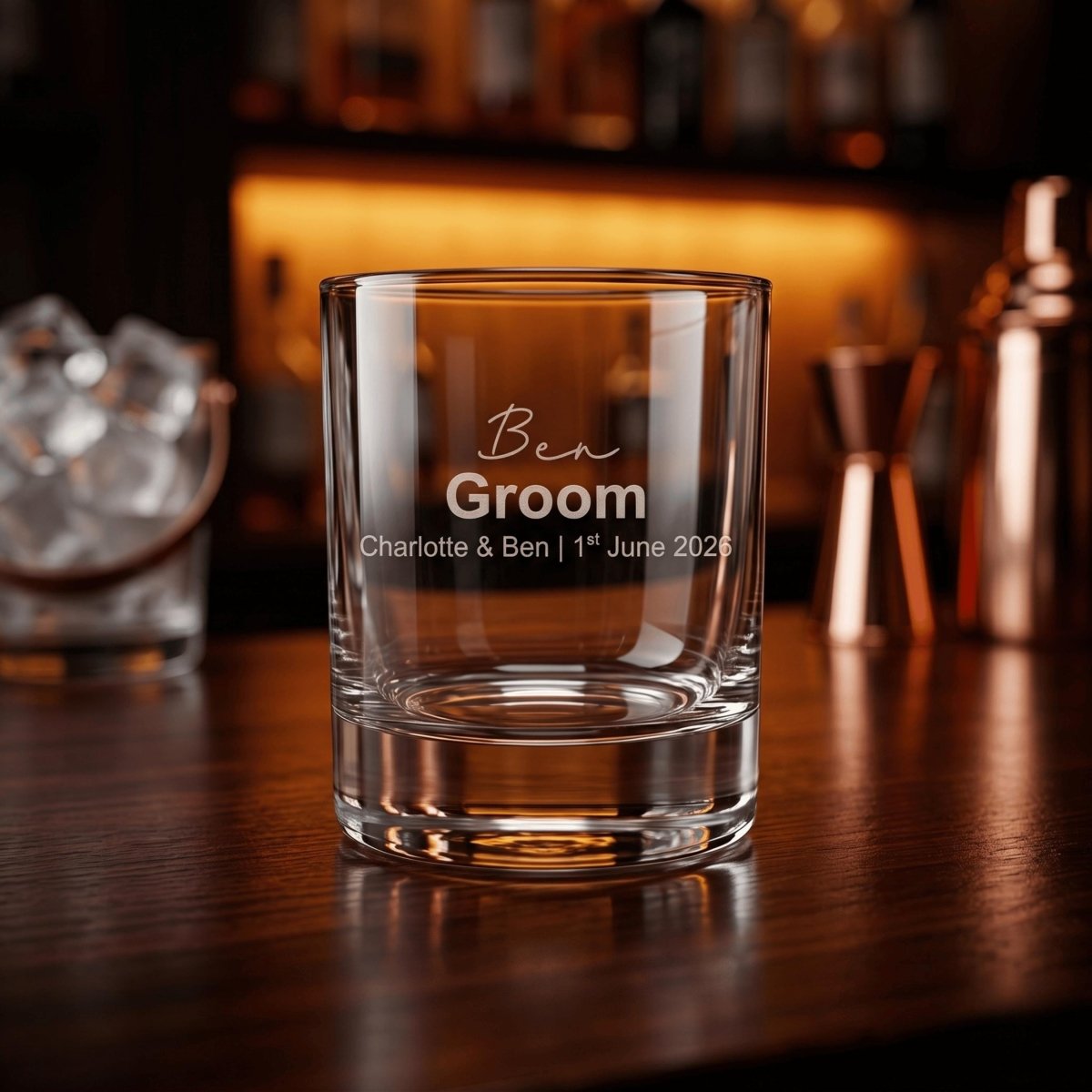 Personalised Engraved Groomsman Gift Whiskey Glass - Make It Personal Gift Co
