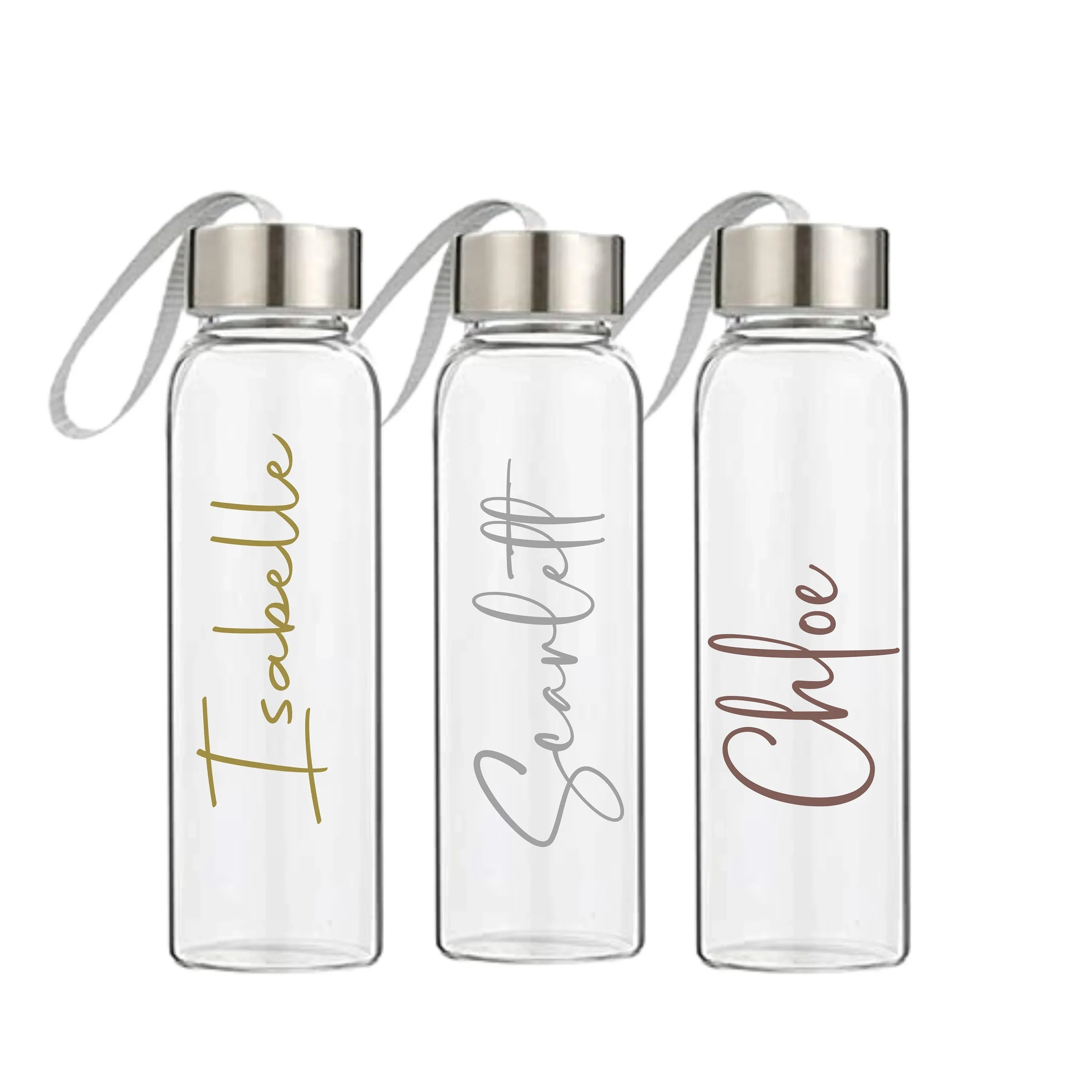 Personalised Glass Water Bottle – 500ml Custom Drinkware - Make It Personal Gift Co