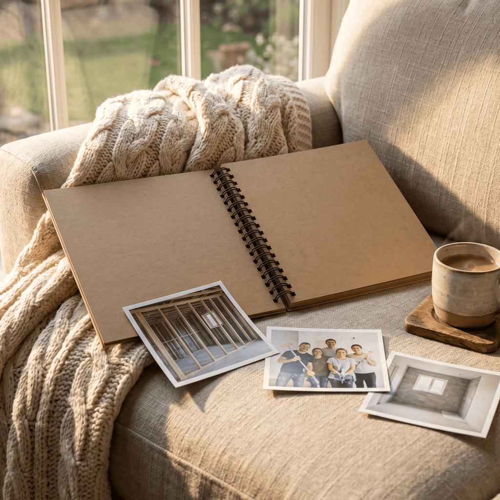 Personalised Home Renovation Photo Album Journal 8x8 - Make It Personal Gift Co