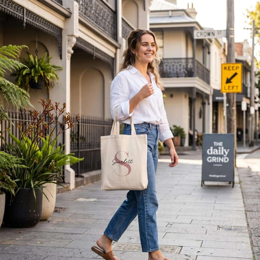 Personalised Initial Tote Bag: Bespoke Heirloom Edition - Make It Personal Gift Co
