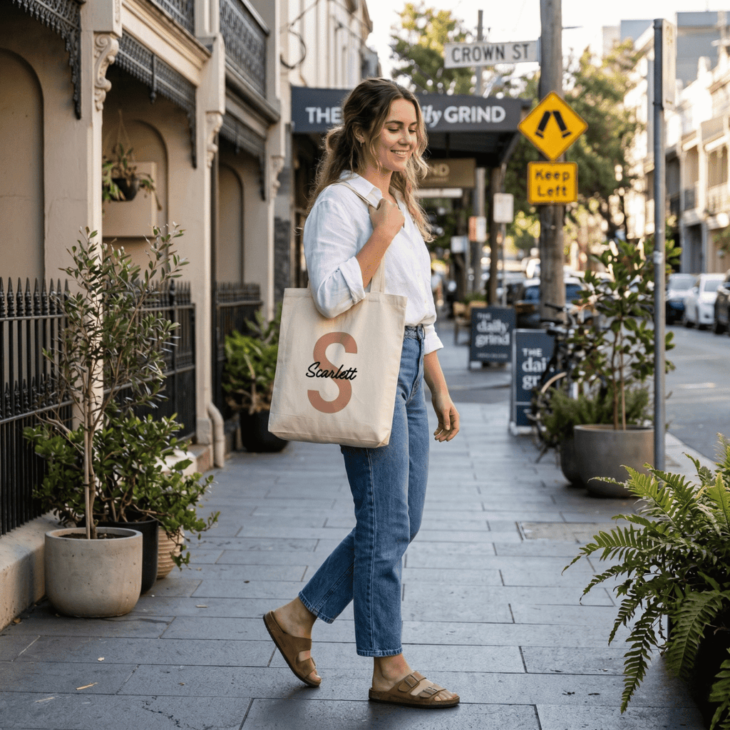 Personalised Initial Tote Bag: Bold Contemporary Edition - Make It Personal Gift Co
