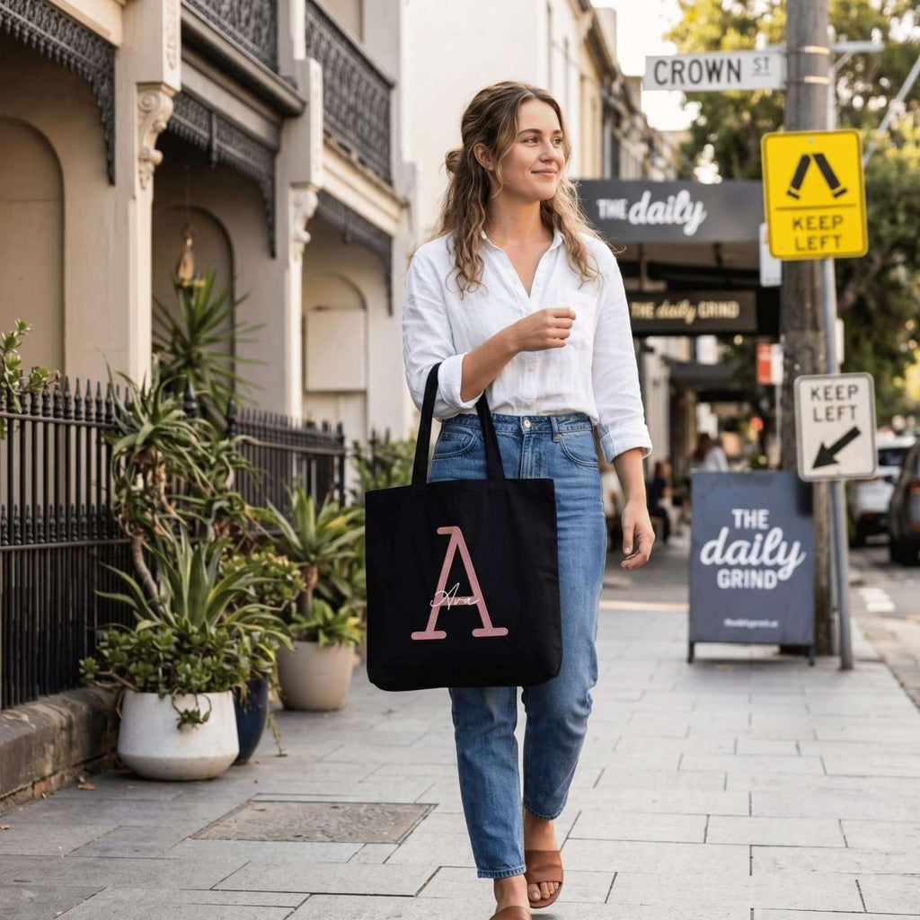 Personalised Initial Tote Bag: Timeless Classic Edition - Make It Personal Gift Co