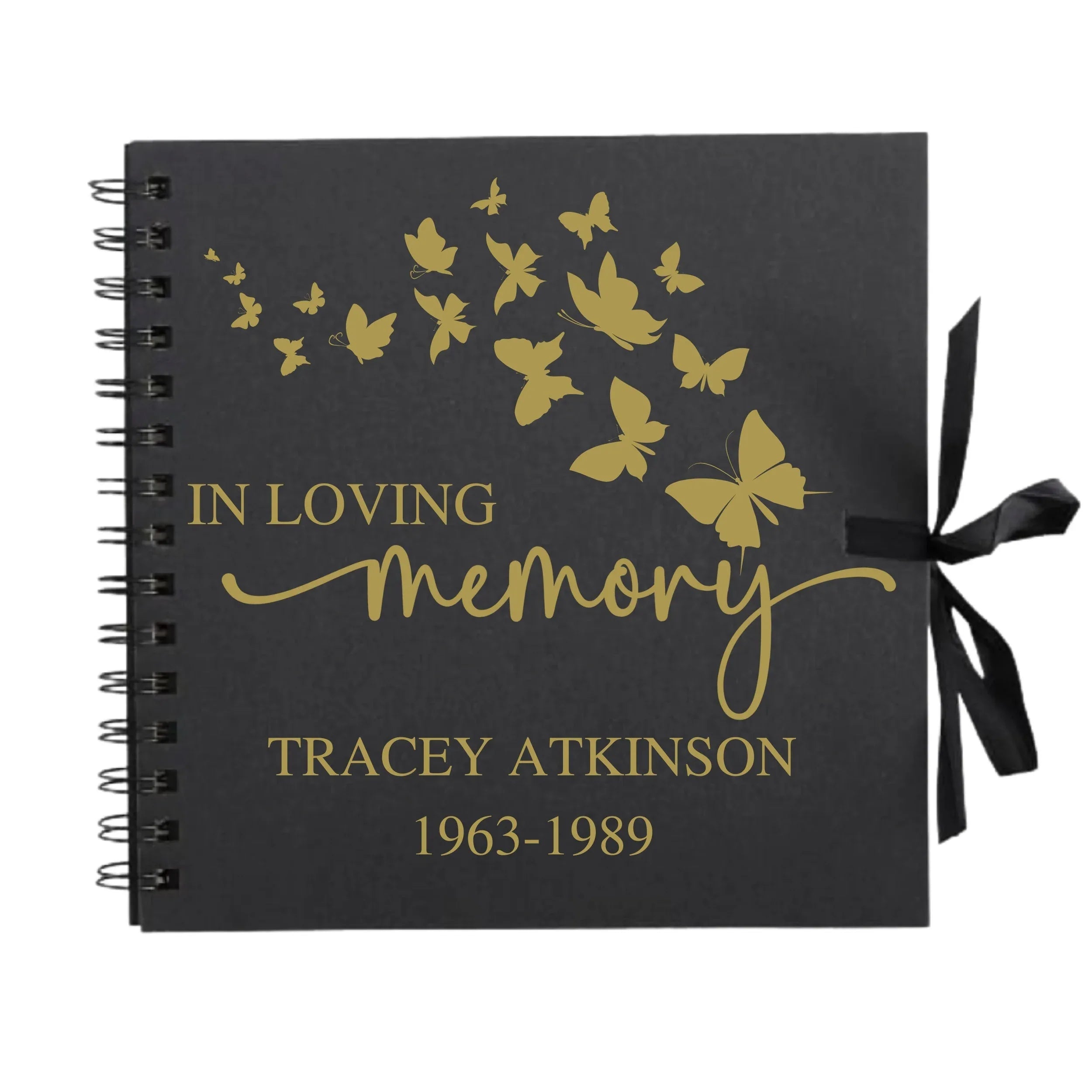Personalised Memorial Guestbook | 8x8 Butterfly Keepsake - Make It Personal Gift Co