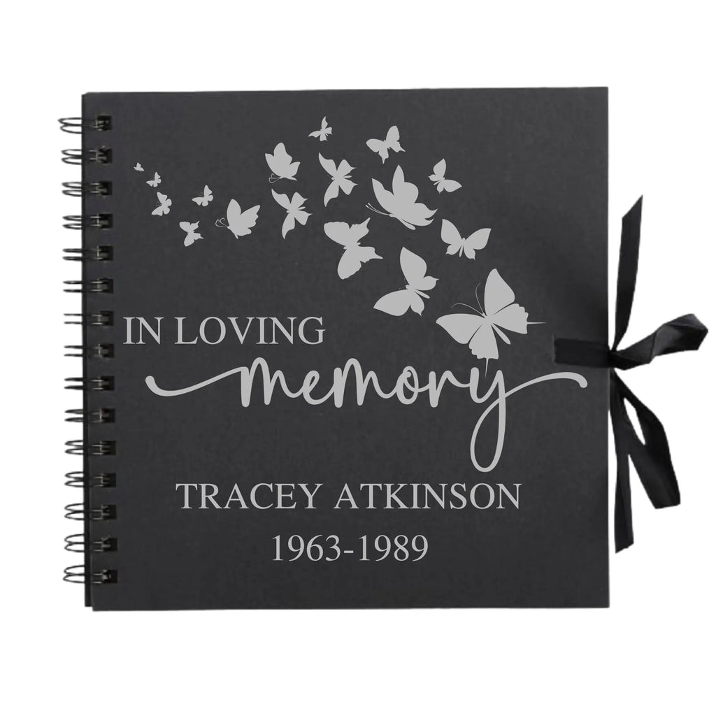 Personalised Memorial Guestbook | 8x8 Butterfly Keepsake - Make It Personal Gift Co