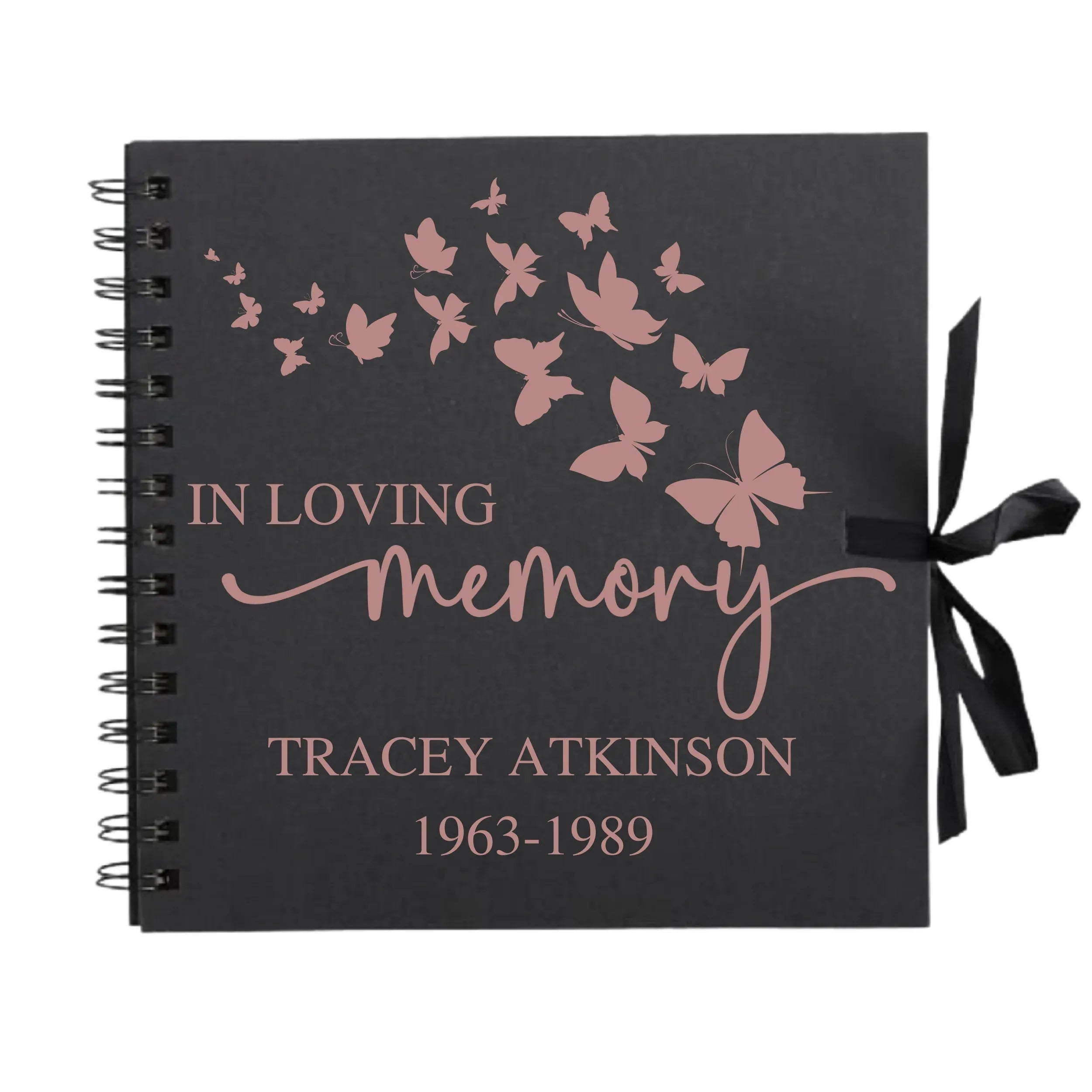 Personalised Memorial Guestbook | 8x8 Butterfly Keepsake - Make It Personal Gift Co