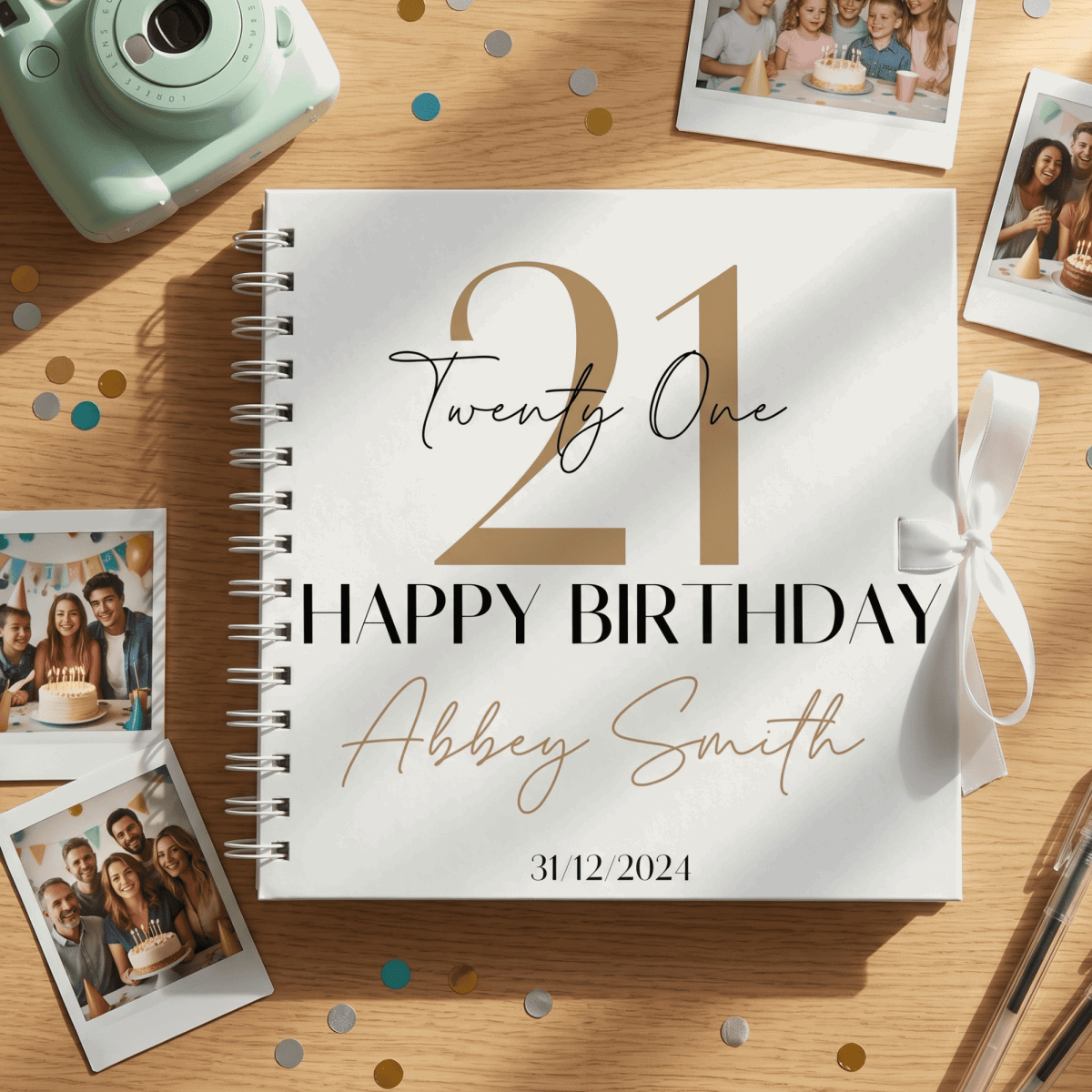 Personalised Modern Elegance Birthday Album Guestbook - Make It Personal Gift Co