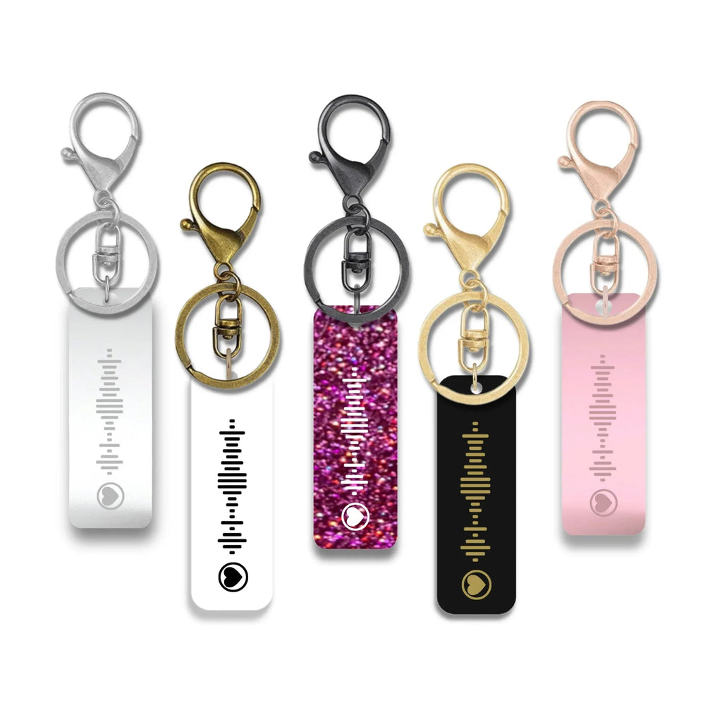 Personalised Music Heart Icon Code Keyring – Custom Scannable Keepsake - Make It Personal Gift Co