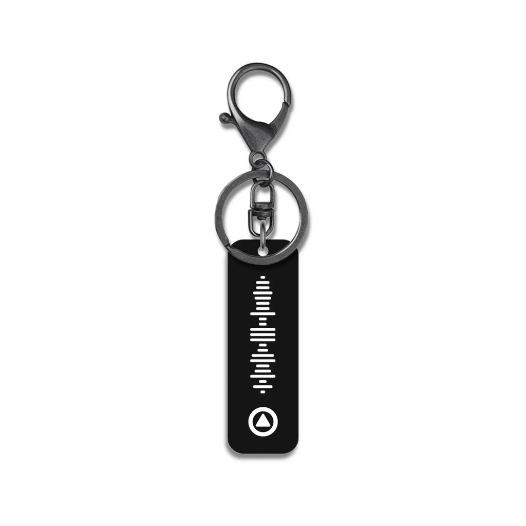 Personalised Play Button Music Keyring – Custom Scannable Song Keychain - Make It Personal Gift Co