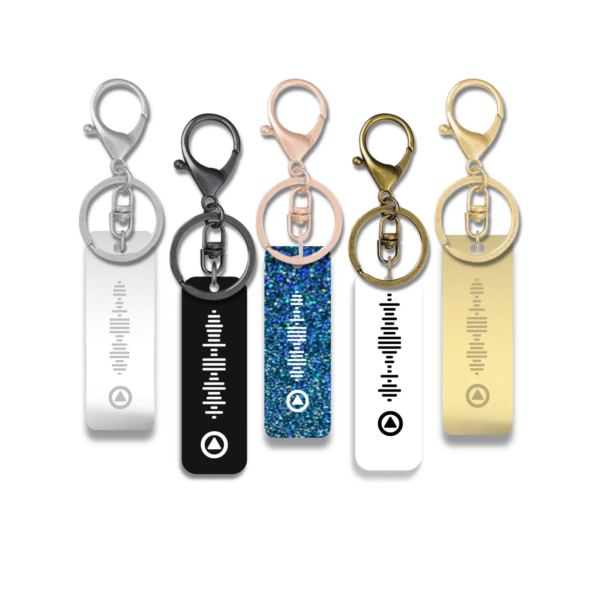 Personalised Play Button Music Keyring – Custom Scannable Song Keychain - Make It Personal Gift Co