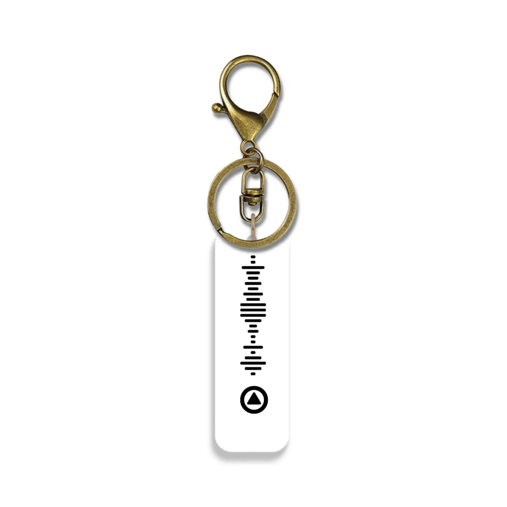 Personalised Play Button Music Keyring – Custom Scannable Song Keychain - Make It Personal Gift Co