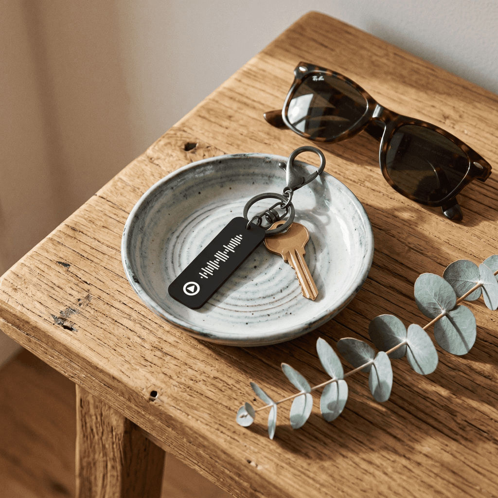 Personalised Play Button Music Keyring: Custom Scannable Song Keychain - Make It Personal Gift Co
