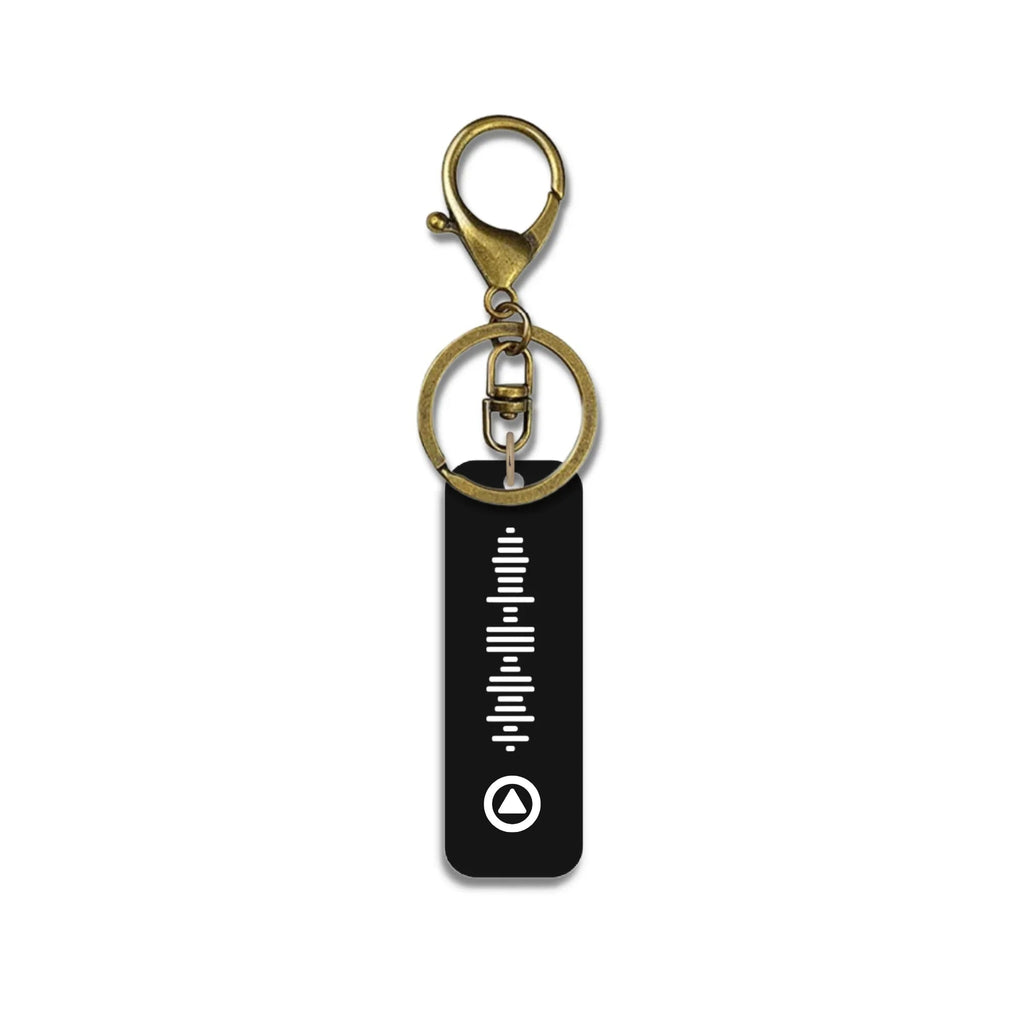 Personalised Play Button Music Keyring – Custom Scannable Song Keychain - Make It Personal Gift Co