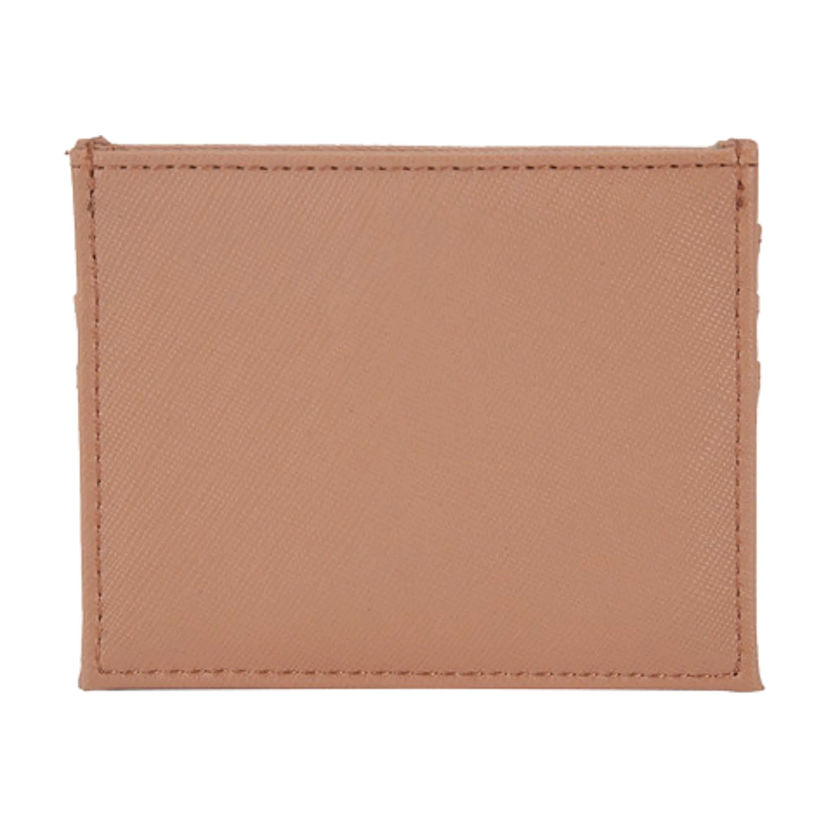 Personalised Tan Vegan Leather Card Wallet - Make It Personal Gift Co