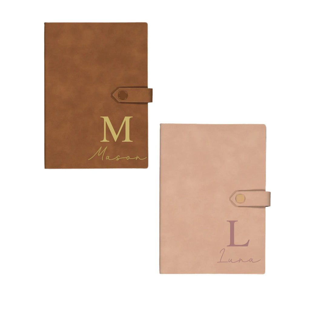 Personalised Vegan Suede Monogram Journal – A5 Lined Notebook - Make It Personal Gift Co