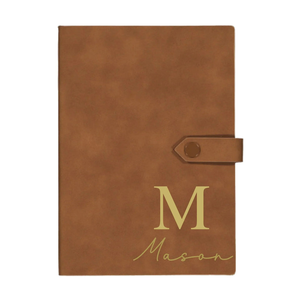 Personalised Vegan Suede Monogram Journal – A5 Lined Notebook - Make It Personal Gift Co