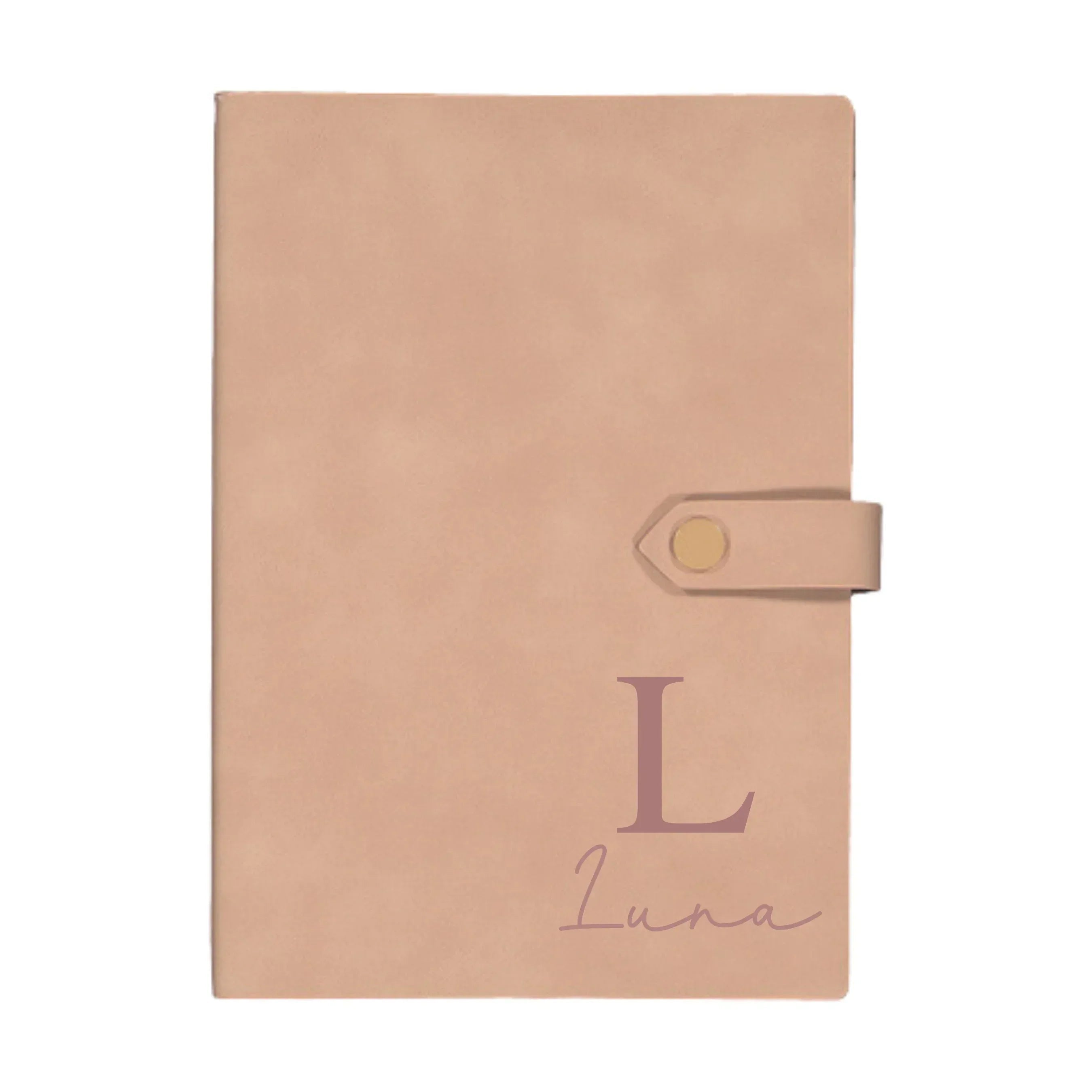 Personalised Vegan Suede Monogram Journal – A5 Lined Notebook - Make It Personal Gift Co