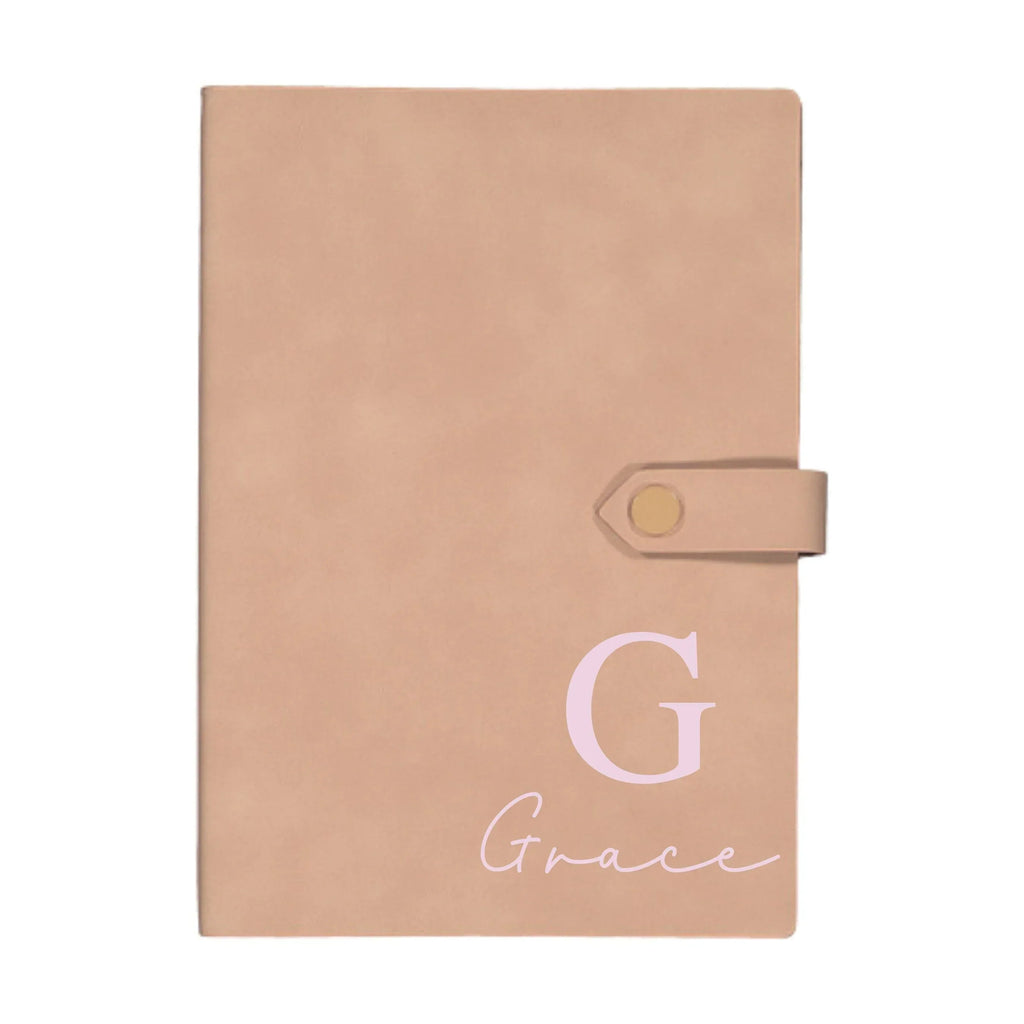 Personalised Vegan Suede Monogram Journal – A5 Lined Notebook - Make It Personal Gift Co