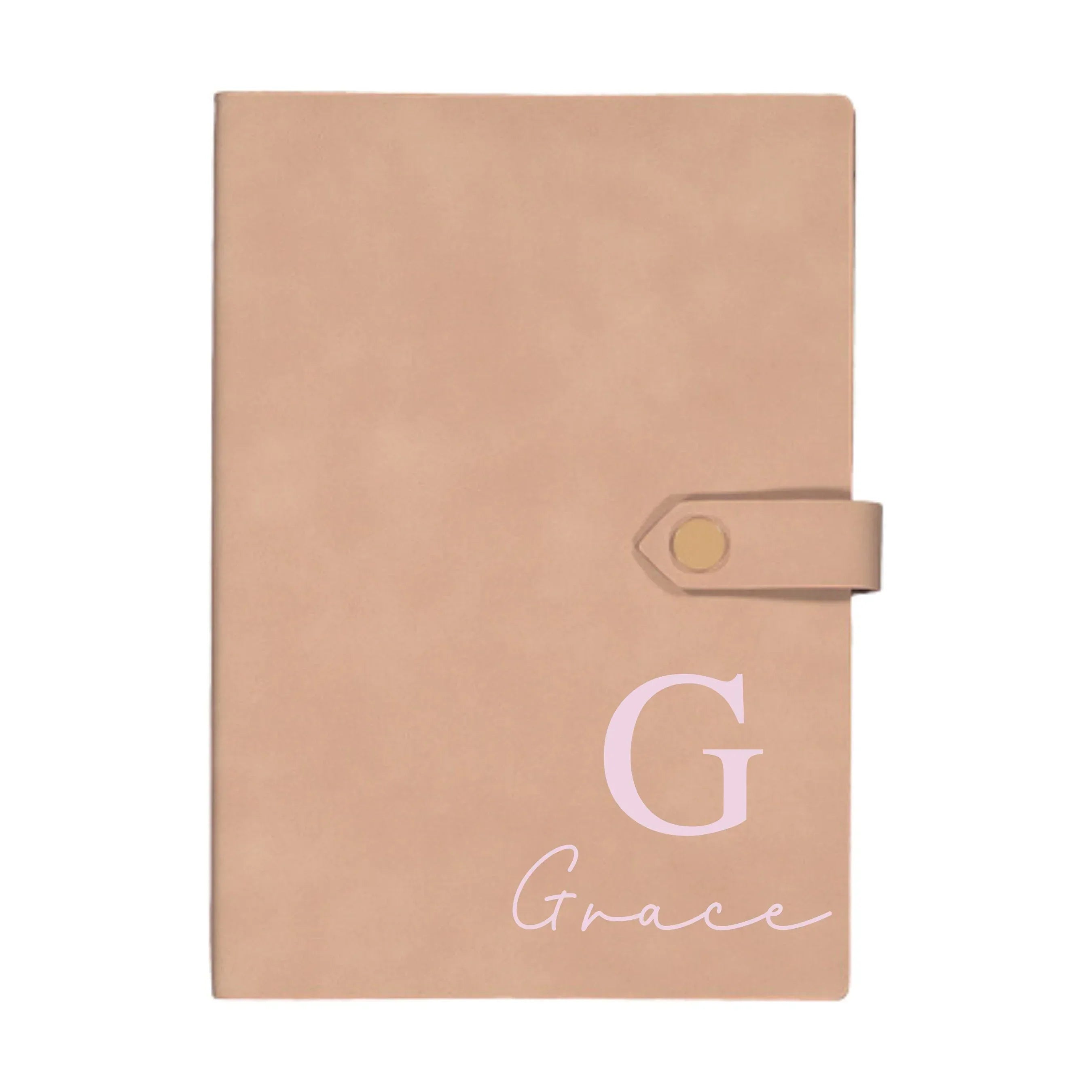 Personalised Vegan Suede Monogram Journal – A5 Lined Notebook - Make It Personal Gift Co