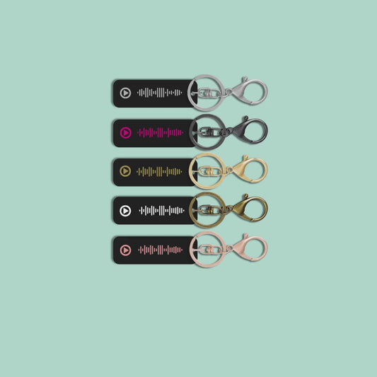 Personalised White Music QR Code Keyring | Custom Engraved Acrylic Scannable QR Code Playlist Keychain | Scan Favourite Song or playlist