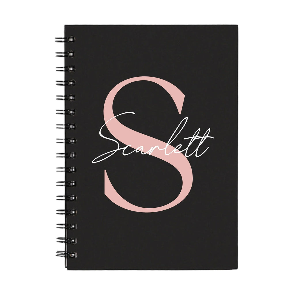 Romantic Personalised A5 Spiral Notebook | 160 Page Cursive Layered Design - Make It Personal Gift Co