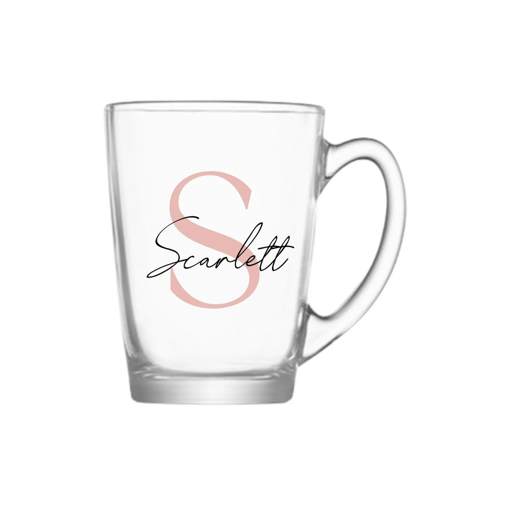 Romantic Personalised Glass Coffee Mug 300ml - Make It Personal Gift Co