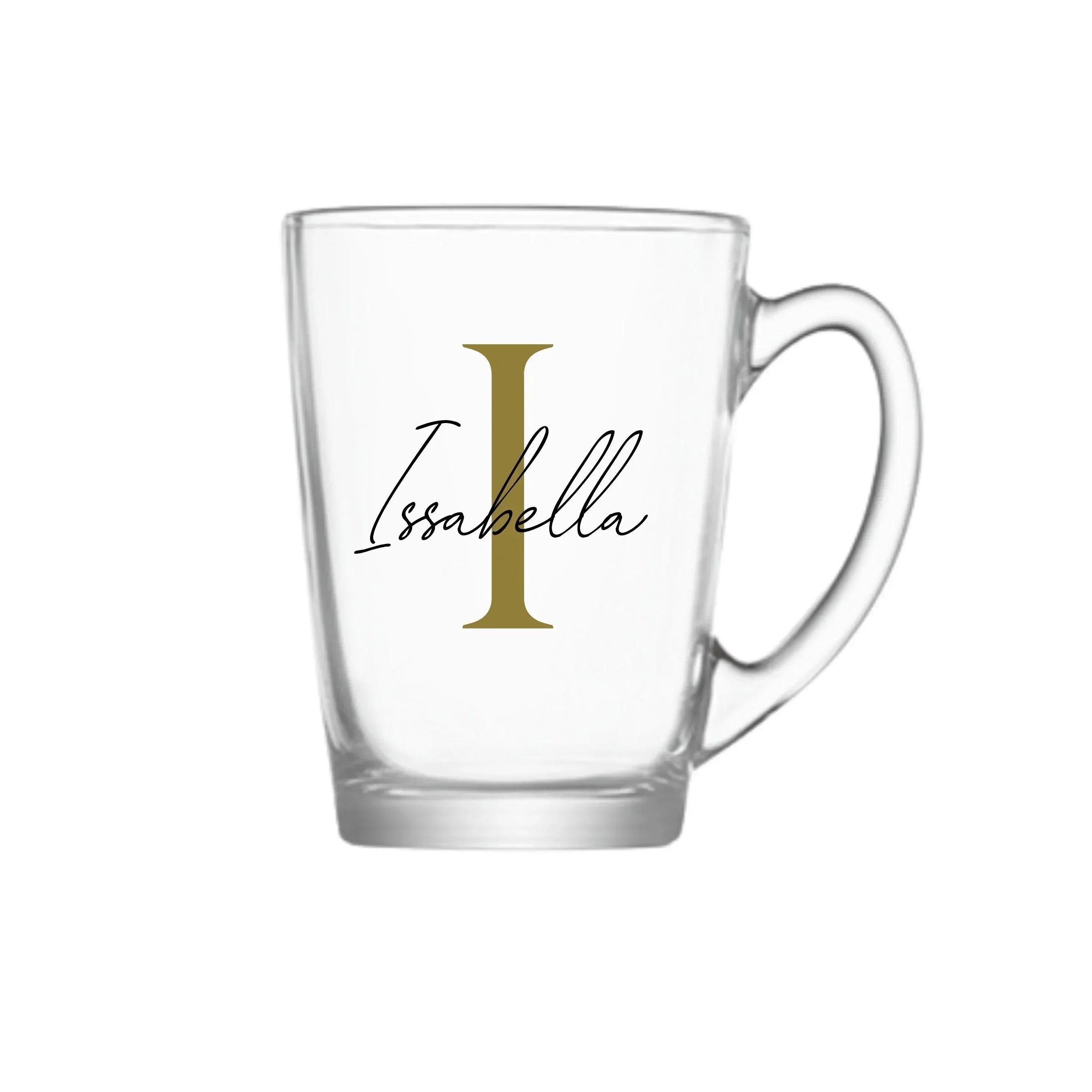 Romantic Personalised Glass Coffee Mug 300ml - Make It Personal Gift Co