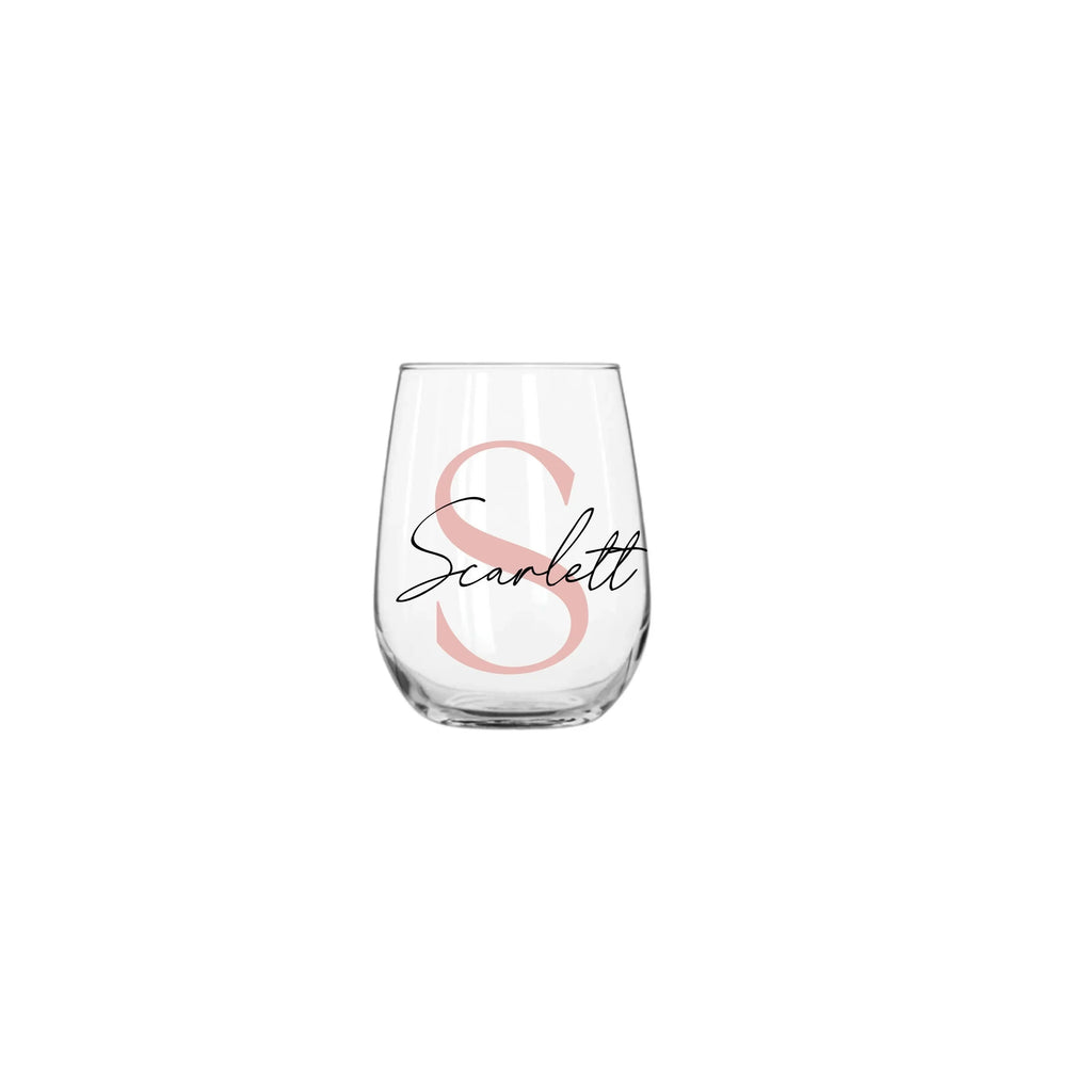 Romantic Personalised Stemless Wine Glass 360ml - Make It Personal Gift Co