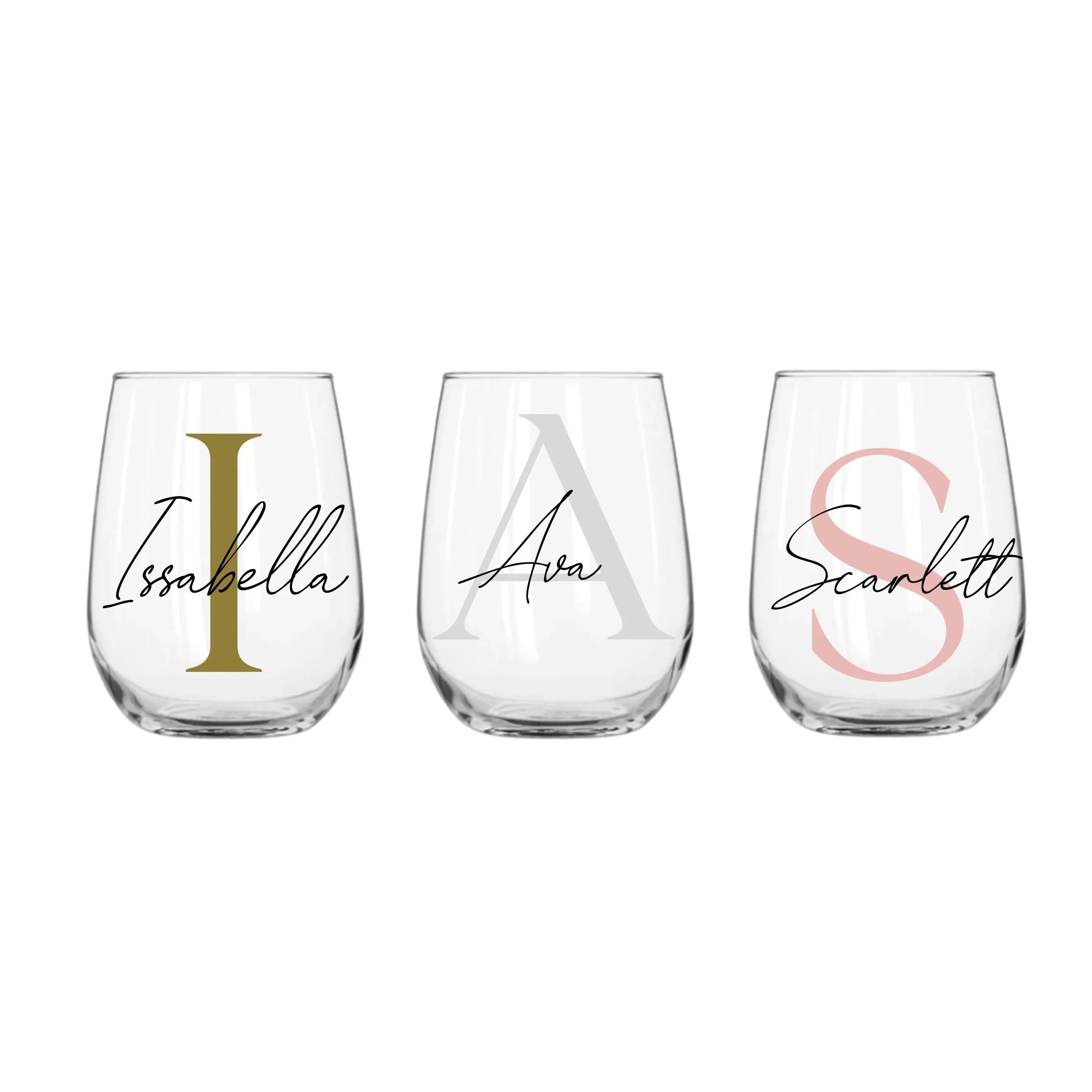 Romantic Personalised Stemless Wine Glass 360ml - Make It Personal Gift Co