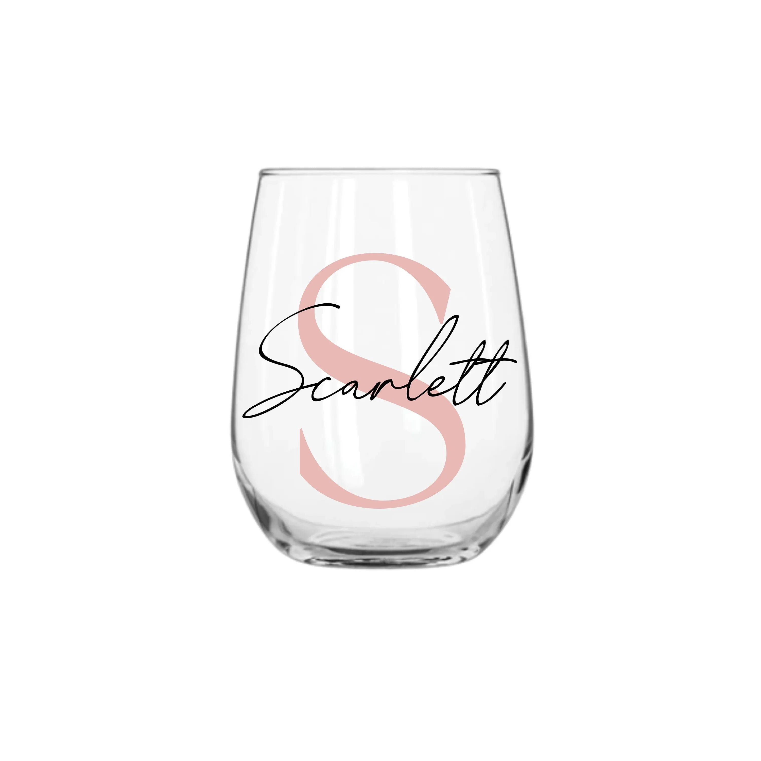 Romantic Personalised Stemless Wine Glass 475ml - Make It Personal Gift Co