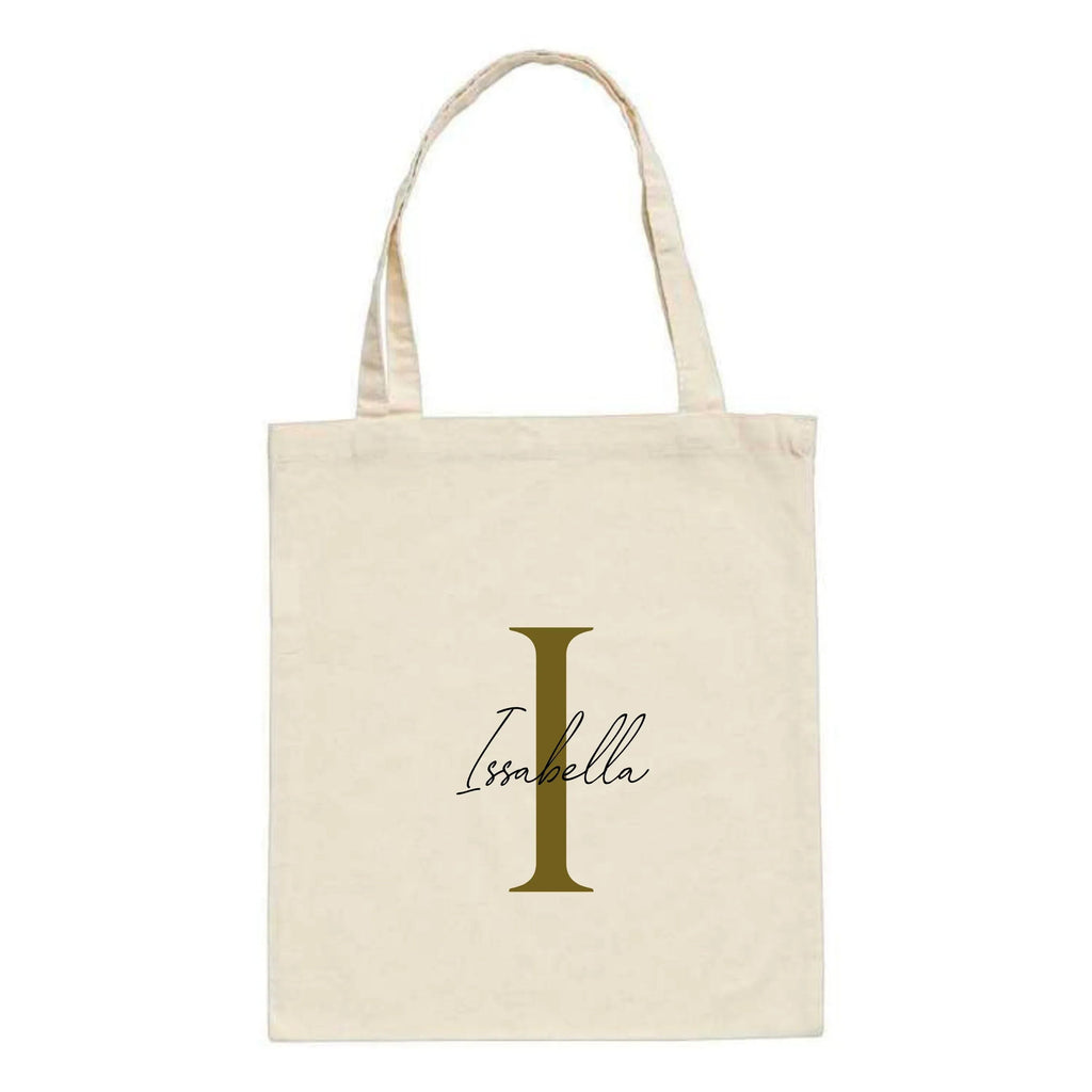 Romantic Style Personalised Initial Tote Bag | Sweeping Layered Design - Make It Personal Gift Co