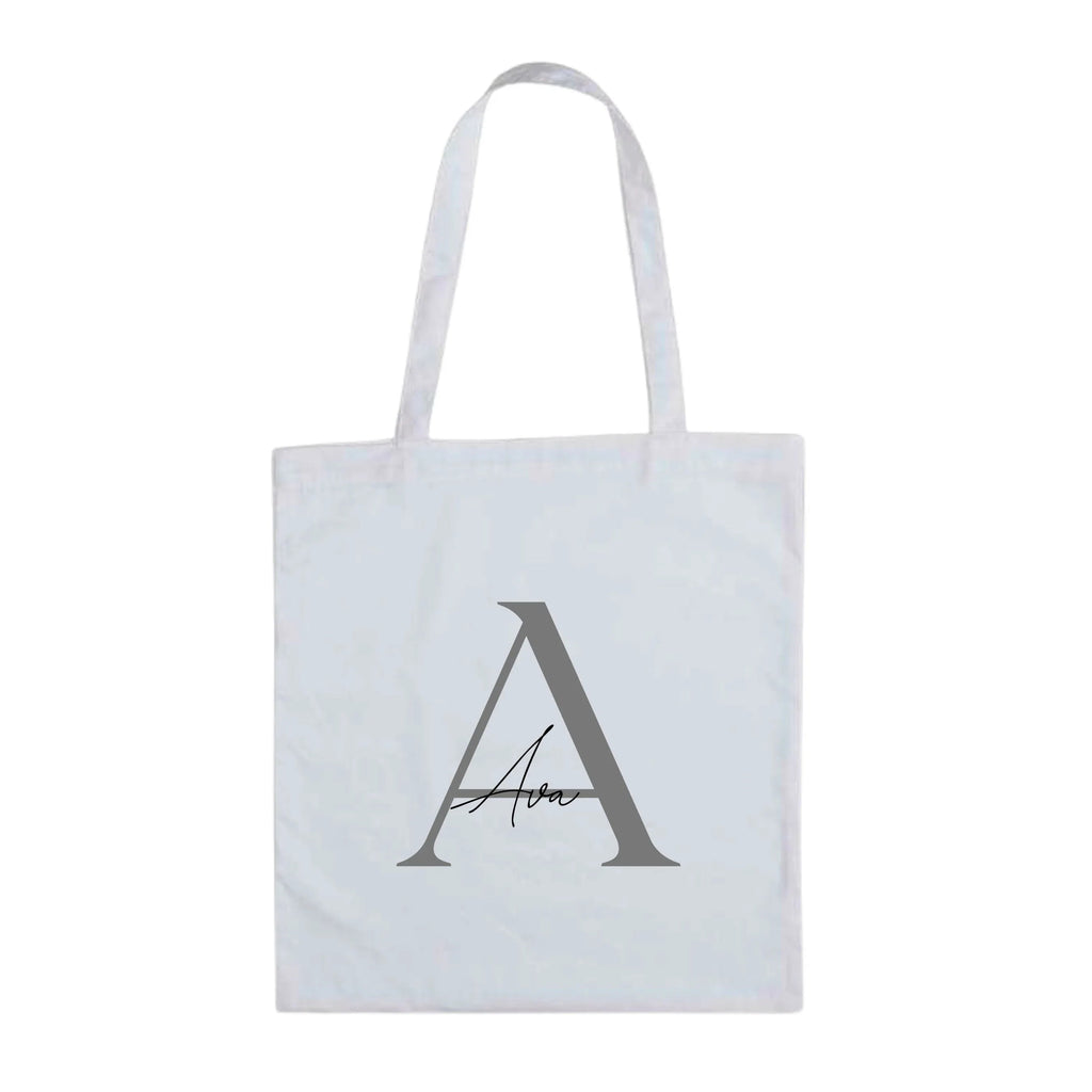 Romantic Style Personalised Initial Tote Bag | Sweeping Layered Design - Make It Personal Gift Co