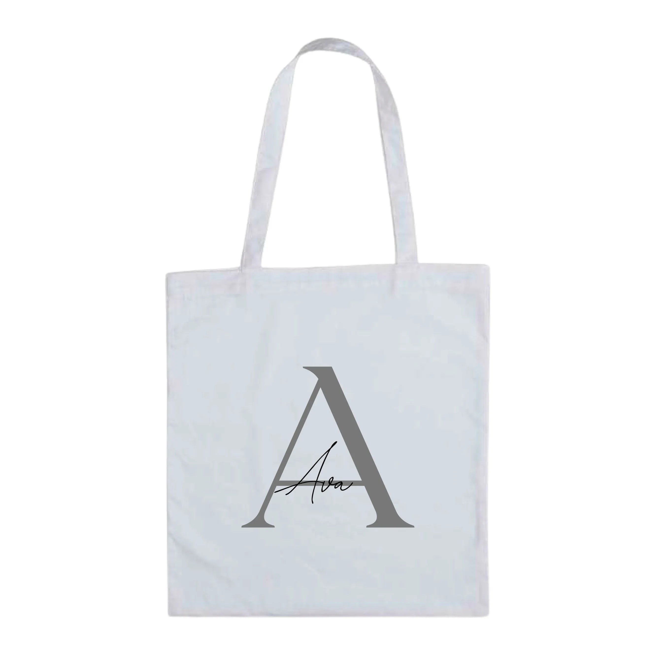 Romantic Style Personalised Initial Tote Bag | Sweeping Layered Design - Make It Personal Gift Co