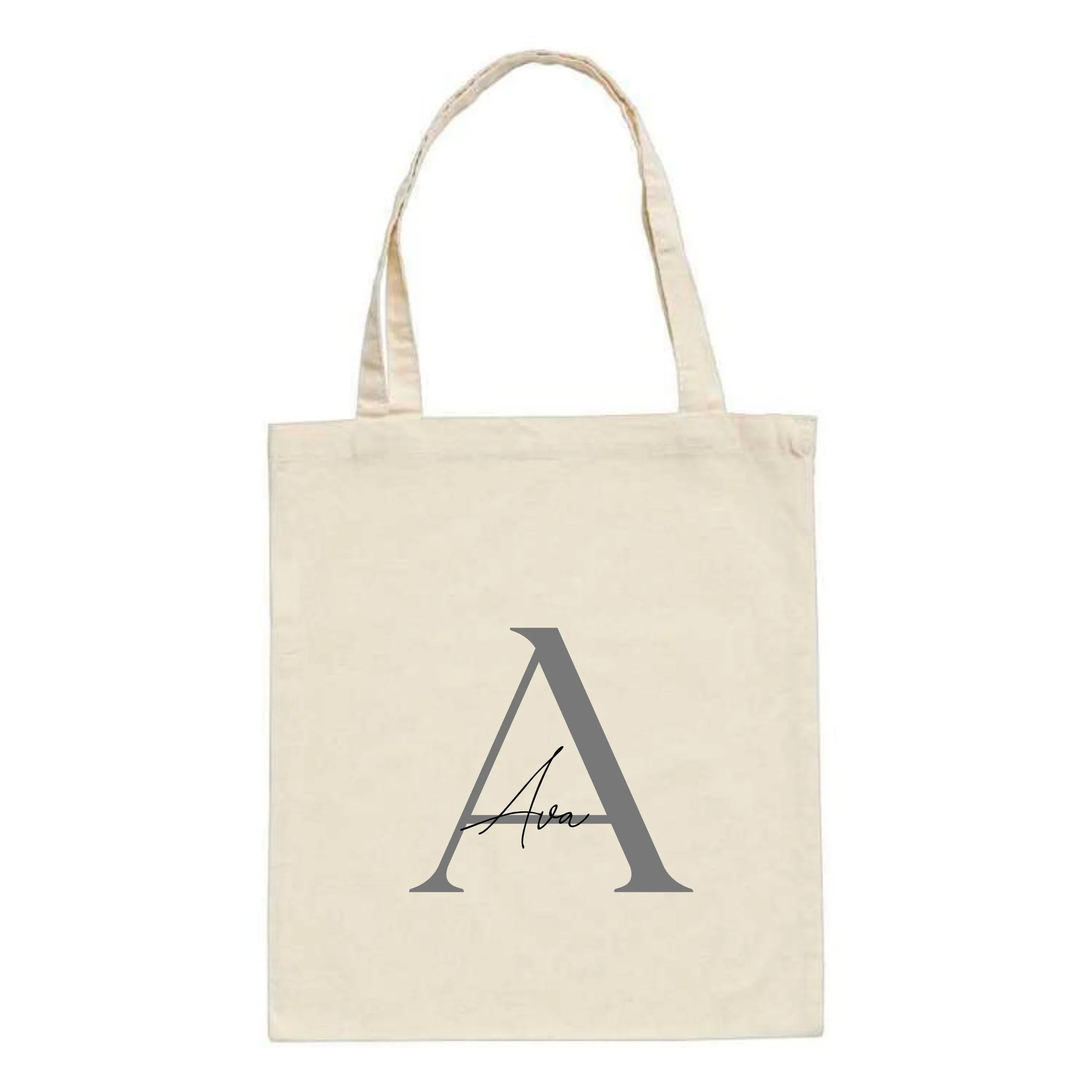 Romantic Style Personalised Initial Tote Bag | Sweeping Layered Design - Make It Personal Gift Co