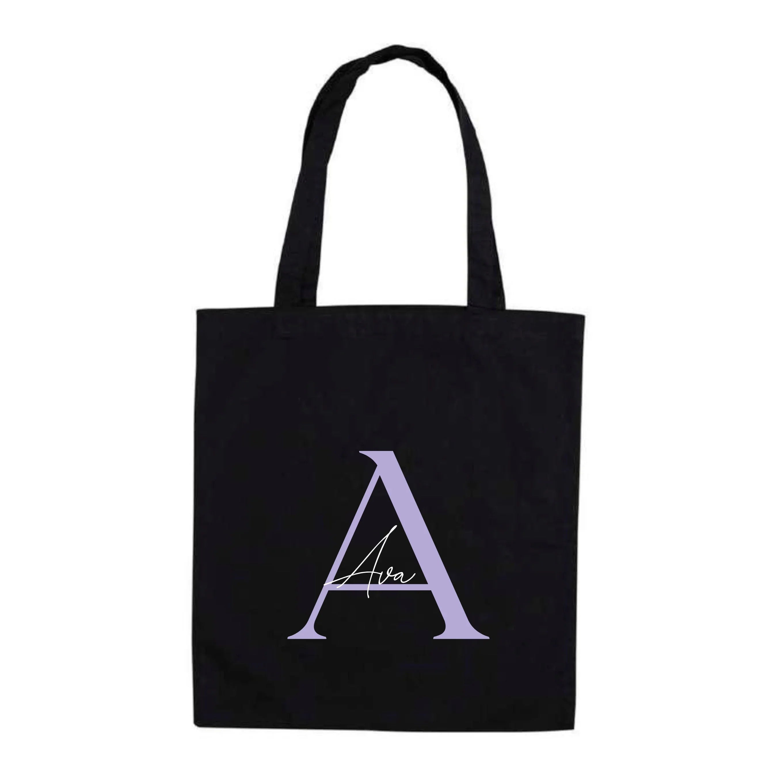 Romantic Style Personalised Initial Tote Bag | Sweeping Layered Design - Make It Personal Gift Co