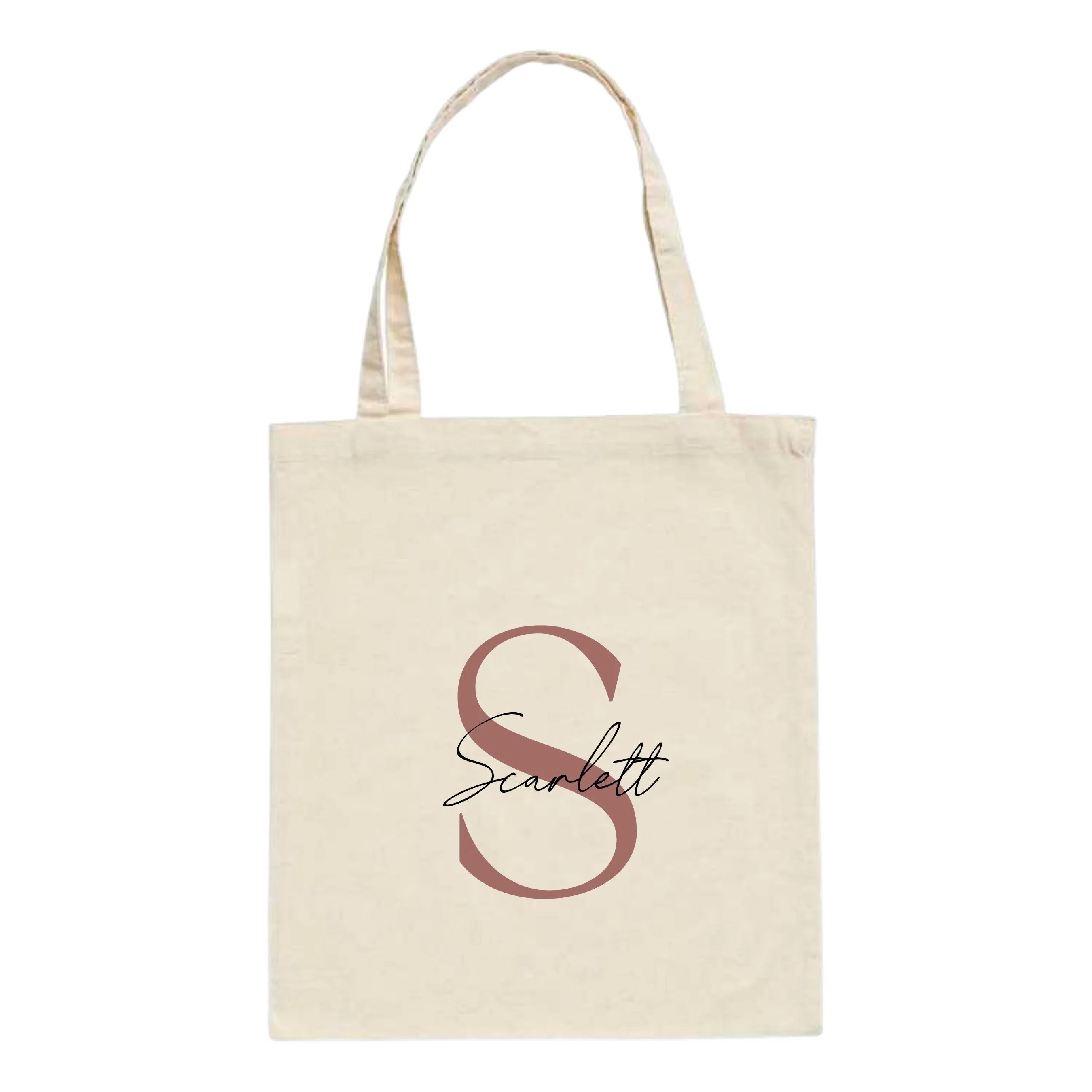 Romantic Style Personalised Initial Tote Bag | Sweeping Layered Design - Make It Personal Gift Co