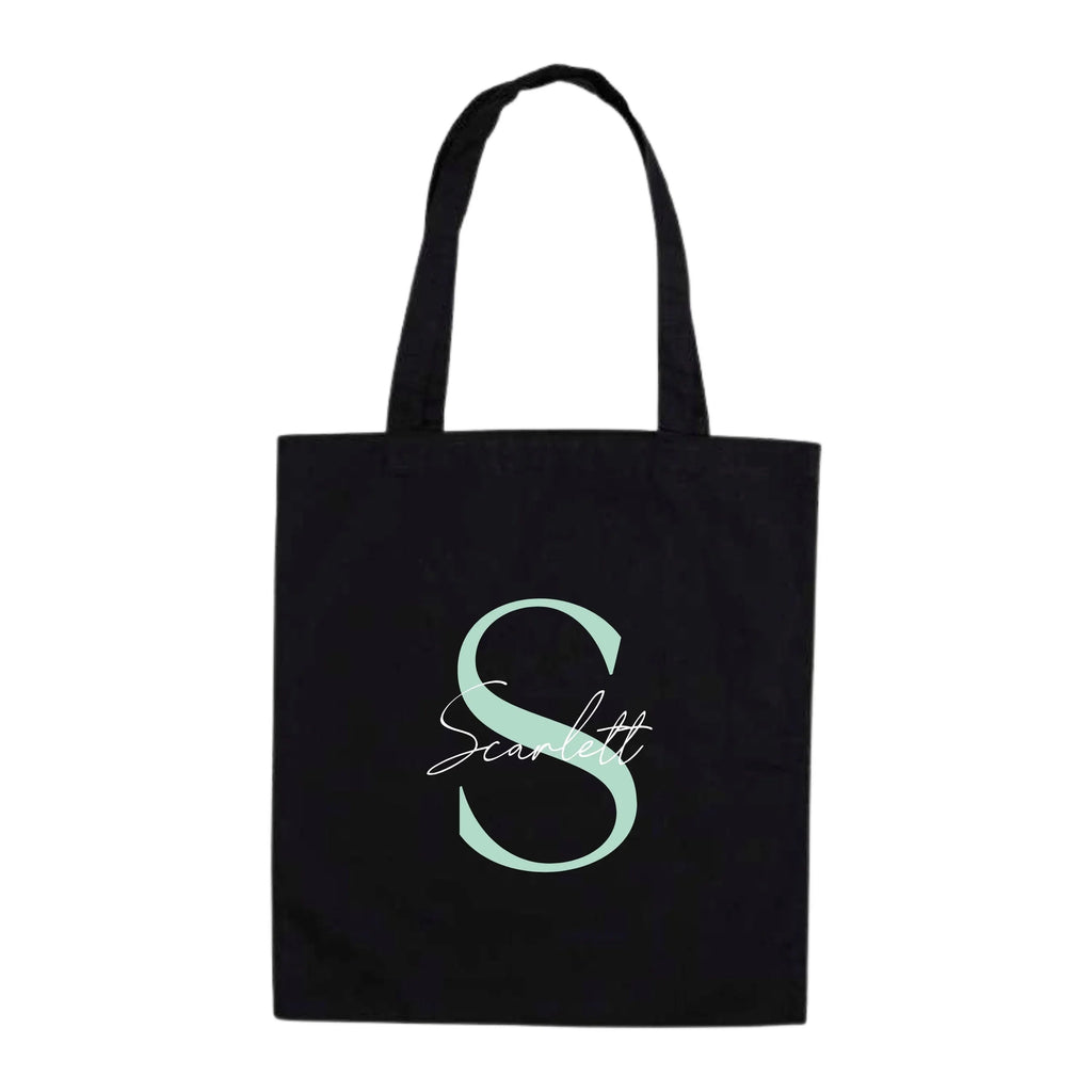 Romantic Style Personalised Initial Tote Bag | Sweeping Layered Design - Make It Personal Gift Co