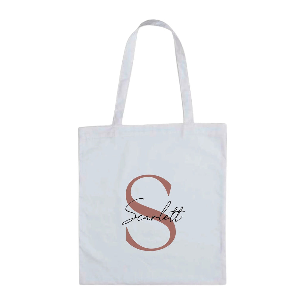 Romantic Style Personalised Initial Tote Bag | Sweeping Layered Design - Make It Personal Gift Co