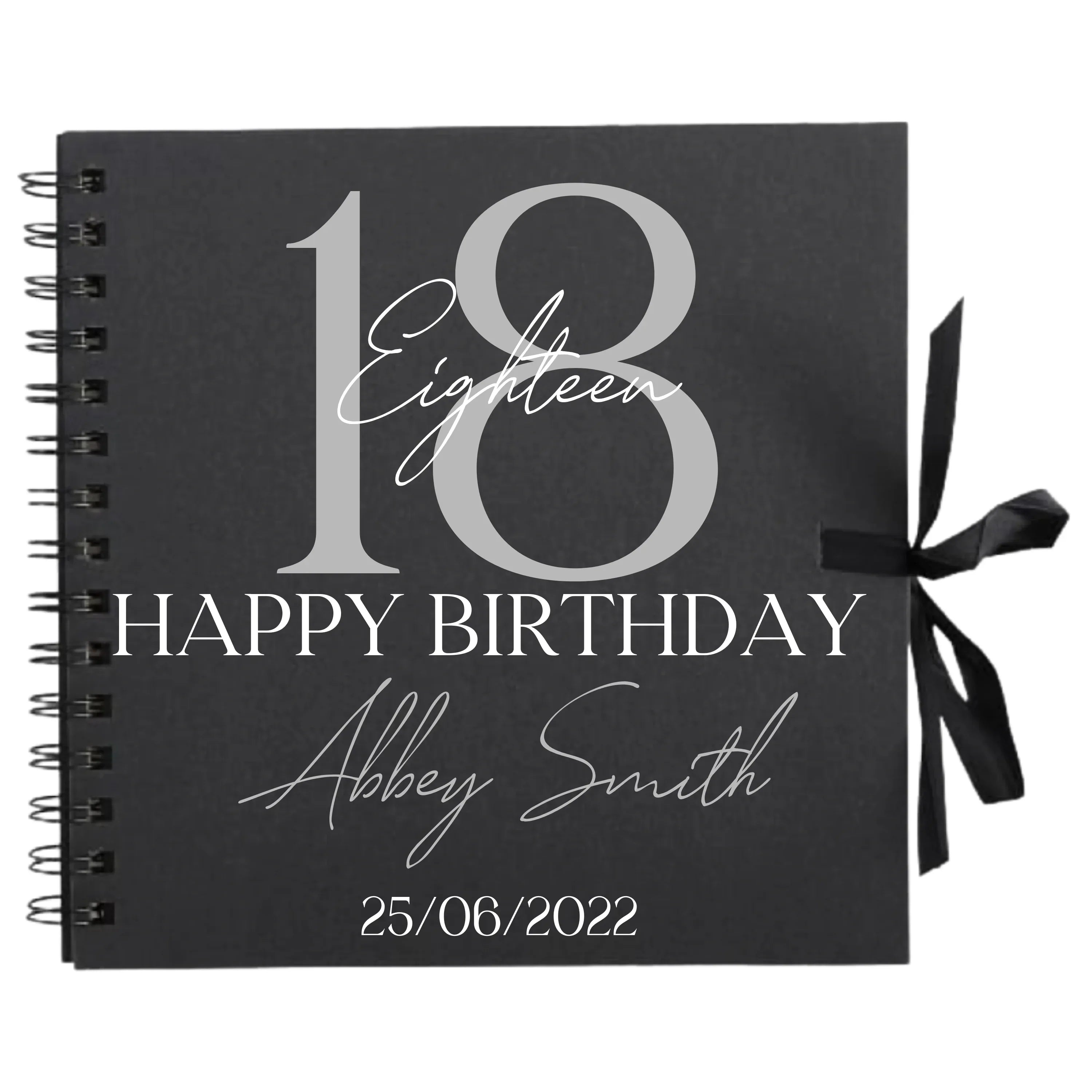 Romantic Whimsical Personalised Birthday Scrapbook Album - Dreamy Script (8x8") - Make It Personal Gift Co