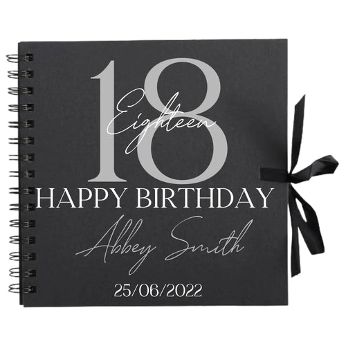 Romantic Whimsical Personalised Birthday Scrapbook Album - Dreamy Script (8x8") - Make It Personal Gift Co